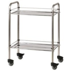 Guéridon Médical Inox 2 Plateaux fixes 60x40x90cm pas cher