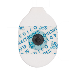 Electrodes ECG ovales à bouton pression carbone support mousse 51*33mm - Médical Hygiène