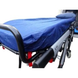 Housse pour brancard, Drap housse matelas jetable bleue