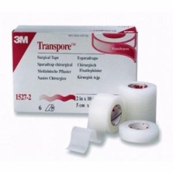 Sparadrap Transparent Transpore 3M, Pansement 12 RLX