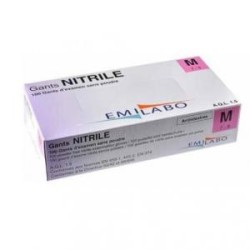 Gant examen Nitrile Bleu Non poudré jetable EMILABO Taille S
