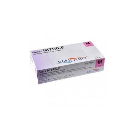 GANTS NITRILE BLEUS NON POUDRÉS EMILABO