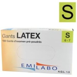 Gant examen Latex poudré jetable EMILABO Taille small