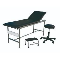 Cabinet médical Inox divan examen, tabouret et marchepied 1 marche Noir - Médical Hygiène