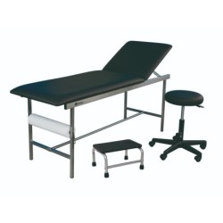 Cabinet médical Inox divan examen, tabouret et marchepied 1 marche Noir - Médical Hygiène