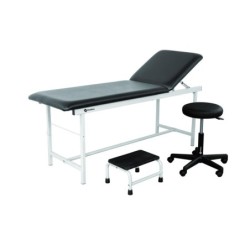 Cabinet médical Epoxy divan examen, tabouret et marchepied 1 marche Noir - Médical Hygiène