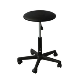 Tabouret médical noir 5 roulettes Holtex - Médical Hygiène