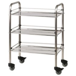 Guéridon Médical Inox 3 Plateaux fixes 60x40x90cm pas cher