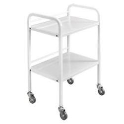 Guéridon Médical Inox blanc 2 Plateaux fixes pas cher