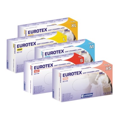 Gant examen Latex Non poudré jetable EUROTEX Taille S
