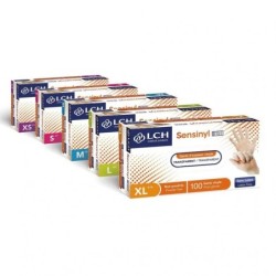 Gants d'examen en vinyle sensinyl non poudrés LCH Taille Small (6/7)