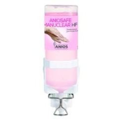 Support mural PVC commande au coude Savons Gels 1L airless
