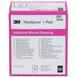 Medipore Pad 3m Pansement stérile, 5x7.2 CM  Boîte de 50