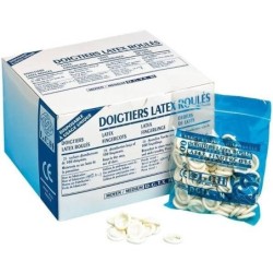 Doigtier d'examen Latex 1 doigt Non Stérile robuste souple