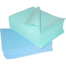 Bavettes, serviettes dentaire plastifiées bleu CroSstex